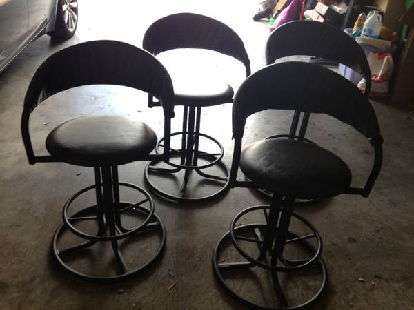 Black Leather Bar Stools