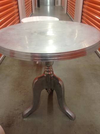 10-Silver Pedestal Table from Four Hands