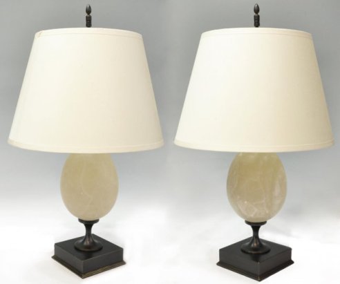 11 Pair of Restoration Hardware Empire Egg Lamps