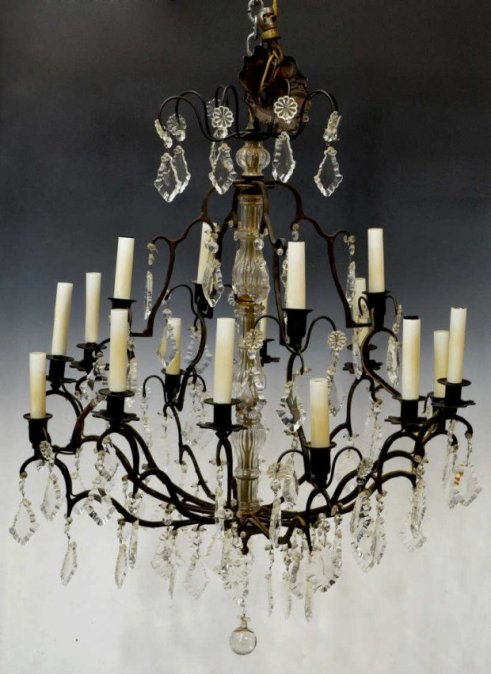 12 16 Light Faceted Crystal Prism Chandelier