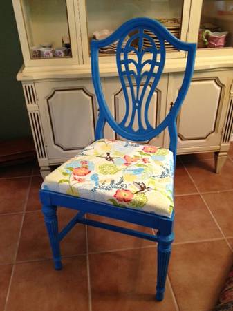 12 Antique Blue Accent Chair
