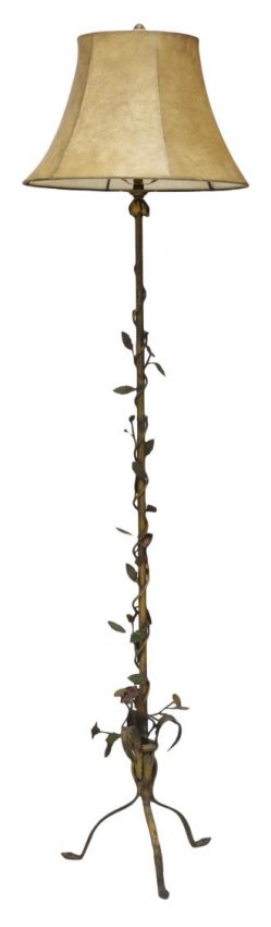19 Gilt Polychromed Iron Floor Lamp