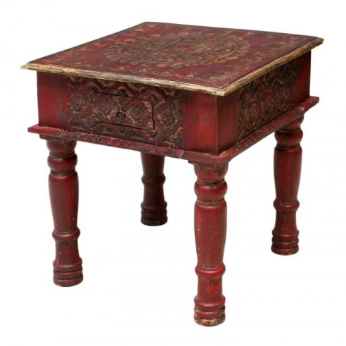 22 Red Floral Occasional Table