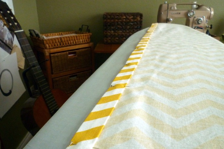 Ironed and Pinned Curtain Hem