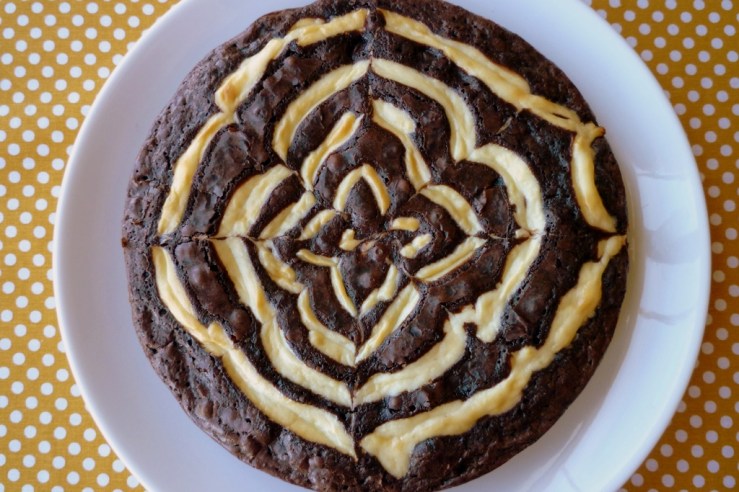 Cream Cheese Spiderweb Brownies
